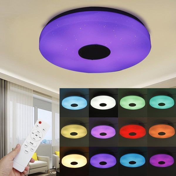 38см світлодіодний RGB світильник стельовий bluetooth + пульт дистанційного керування G5556888 фото