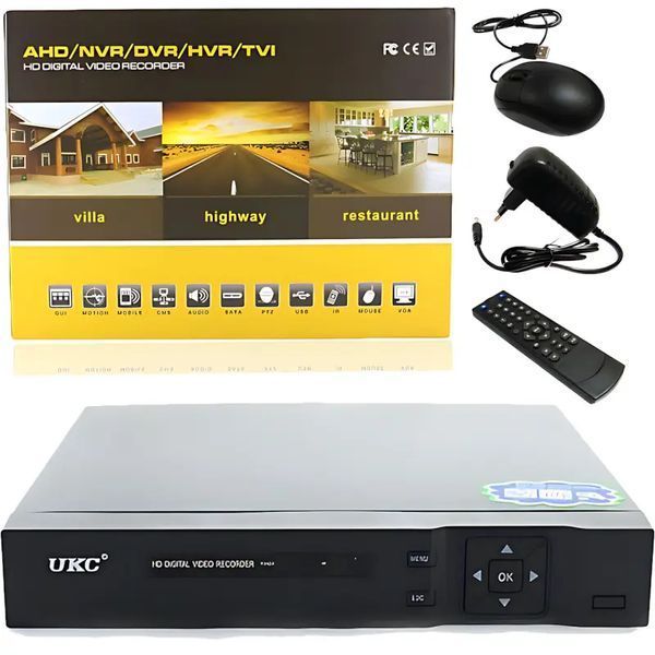 DVR реєстратор BNC/V-OUT 4 канальний UKC CAD 1204 AHD 4 cam чорний sp3265 фото