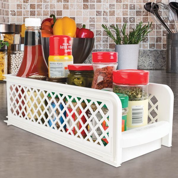Пластиковий органайзер для ванної з 2 висувними полицями, Portable 2 Tier Basket Drawers M0000 фото