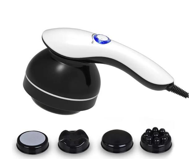 NEW Антицелюлітний масажер Body Massage, 4 насадки / Вібромасажер з ІЧ підігрівом / Масажер для тіла 2053865 фото