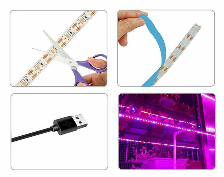 Фітолента для зростання саджанців від USB живлення фітолампа спектр LED 2 м 62600142 фото