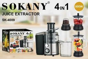 Кухонний комбайн, соковитискач 4в1 SOKANY SK-4009/насадки із високоякісної нержавіючої сталі/MULTIFUNCTIONAL/ніжки-присоски/сріблястий M16669 фото