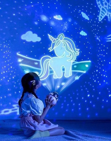 Дитячий нічник проектор зоряного неба Bluetooth Fairy Tale E11 акумуляторний світильник карусель 6 змінних картинок з LED підсвічуванням та музикою M16894 фото