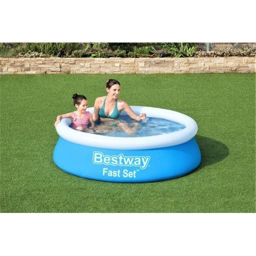 Дитячий надувний басейн із зливним клапаном Bestway 57392, 183х51см, 940 л toy57392 фото
