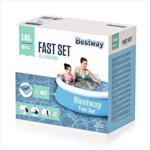 Дитячий надувний басейн із зливним клапаном Bestway 57392, 183х51см, 940 л toy57392 фото