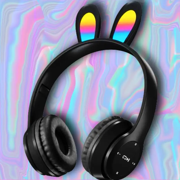 Дитячі бездротові Bluetooth навушники з вушками зайчика RGB Picun B12 4704/4705 VJ G4704 фото