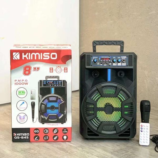 Портативна колонка Kimiso QS-845 з мікрофоном та світломузикою (USB/BT/FM) G845 фото
