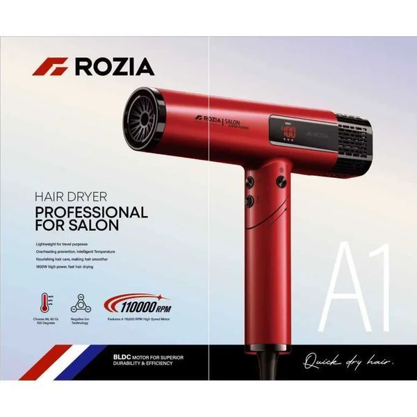 Фен професійний для сушіння волосся ROZIA A1 Professional Hair Dryer AND-6162-9 2054902 фото