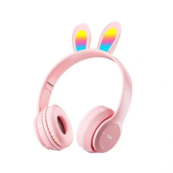 Дитячі бездротові Bluetooth навушники з вушками зайчика RGB Picun B12 4704/4705 VJ G4704 фото