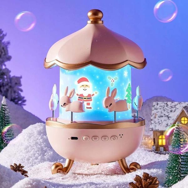Дитячий нічник проектор зоряного неба Bluetooth Fairy Tale E11 акумуляторний світильник карусель 6 змінних картинок з LED підсвічуванням та музикою M16894 фото