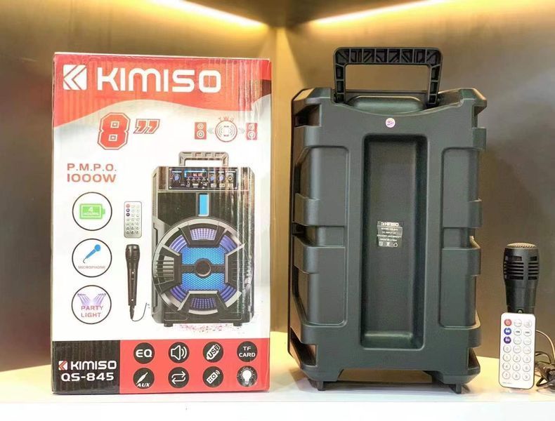 Портативна колонка Kimiso QS-845 з мікрофоном та світломузикою (USB/BT/FM) G845 фото