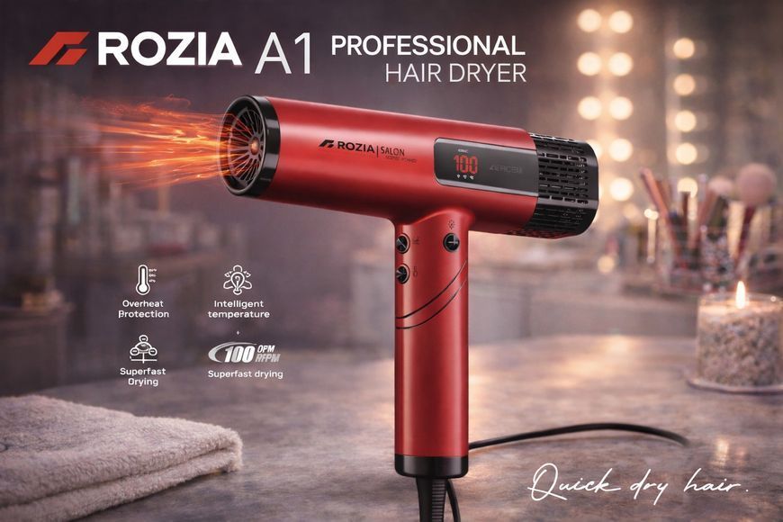 Фен професійний для сушіння волосся ROZIA A1 Professional Hair Dryer AND-6162-9 2054902 фото