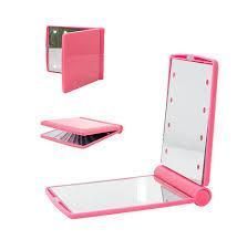Дзеркало косметичне Travel Mirror Pink з LED підсвічуванням на 8 світлодіодів 2053114586 фото