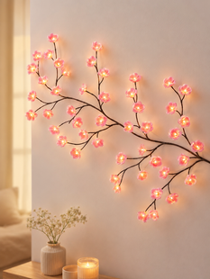Гирлянда светодиодная 2.3 м 144 LED "Цветы сливы" / Гирлянда теплый свет, USB / LED гирлянда на 8 режимов As2576 фото