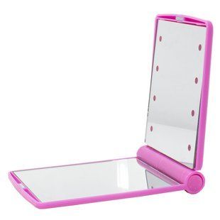 Дзеркало косметичне Travel Mirror Pink з LED підсвічуванням на 8 світлодіодів 2053114586 фото