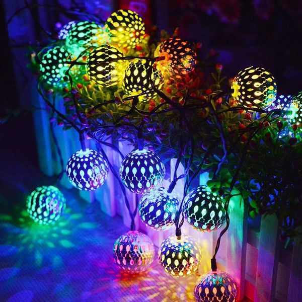 Гірлянда світлодіодна Кулька металева золота, 20 LED, Мультицвет 2123877 фото