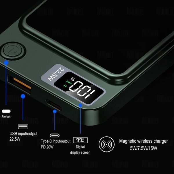 Power bank беспроводной XIYT Y211 / быстрая зарядка / Magsafe / Magnetic / 22.5W + 15W / 10000 mAh JamY211 фото