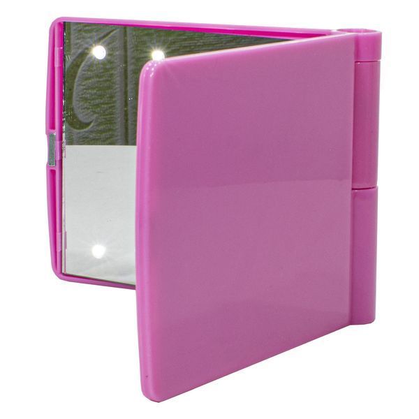 Дзеркало косметичне Travel Mirror Pink з LED підсвічуванням на 8 світлодіодів 2053114586 фото