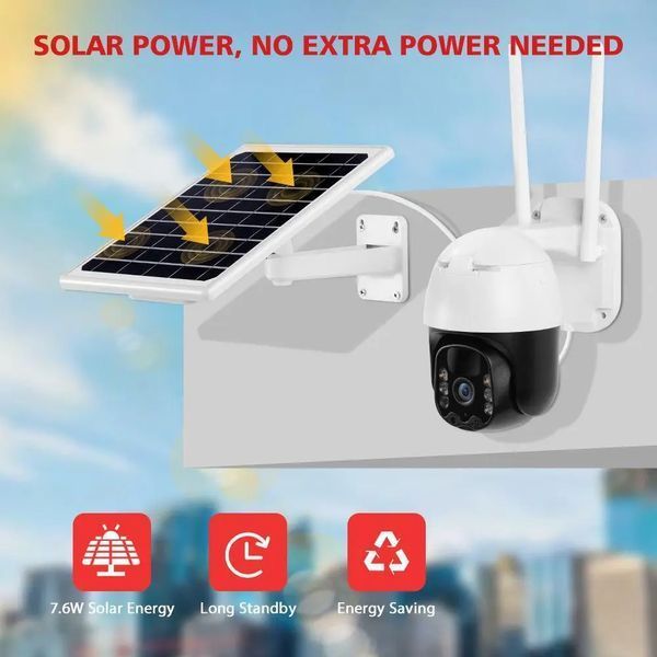 Поворотна погодозахисна сонячна камера безпеки 4G solar cam 1080P AZ-1087 фото
