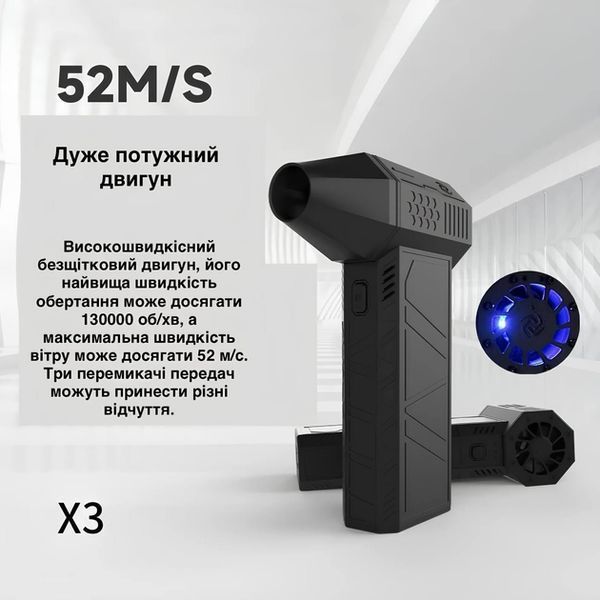Ручний акумуляторний міні-турбовентилятор, компресор Mini Turbo Jet Fan G9128 фото