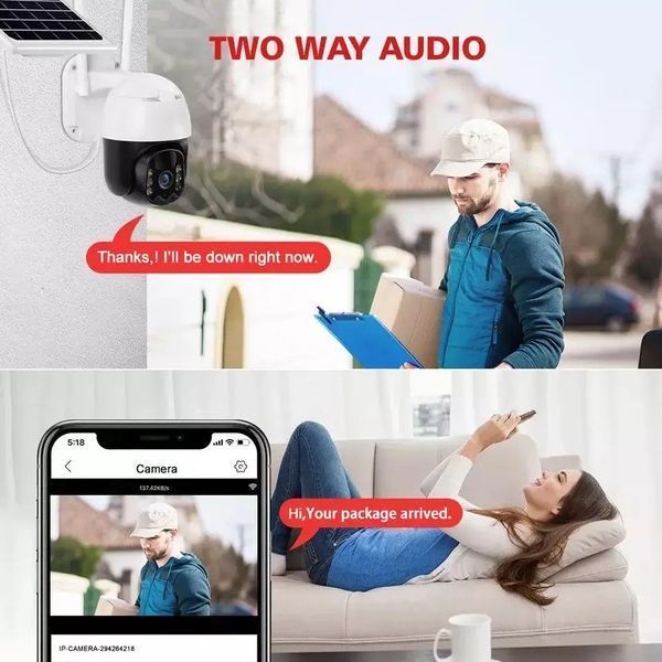 Поворотна погодозахисна сонячна камера безпеки 4G solar cam 1080P AZ-1087 фото
