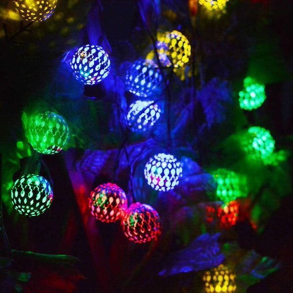 Гірлянда світлодіодна Кулька металева золота, 20 LED, Мультицвет 2123877 фото