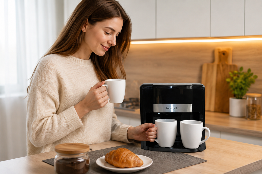 Кавомашина з двома чашками Coffee Machine AND 5269 Чорна / Крапельна кавомашина / Кавоварка електрична 500W 2054326 фото