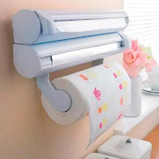 Кухонний диспенсер для плівки, фольги та рушників Kitchen Roll Triple Paper dispenser, тримач для рушників 21910015 фото