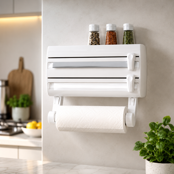 Кухонный диспенсер для пленки, фольги и полотенец Kitchen Roll Triple Paper dispenser, держатель для полотенец 21910015 фото