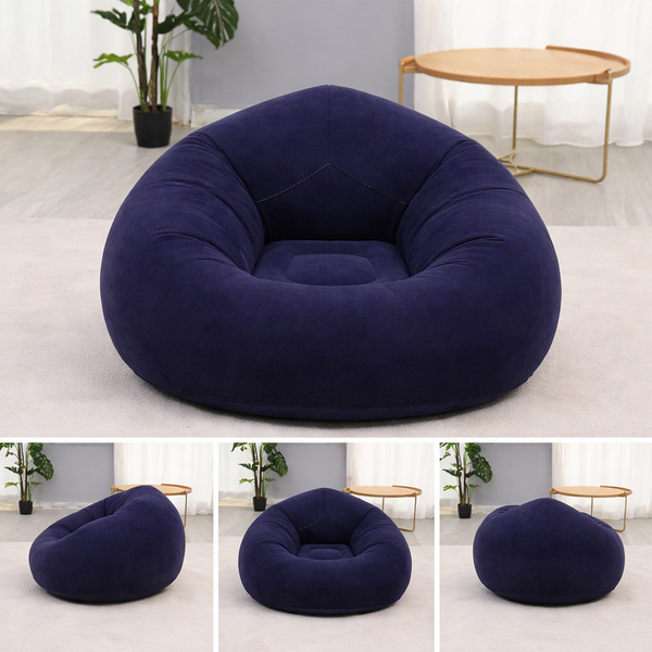 Надувне крісло-пуф Inflatable Sofa / Надувне крісло-мішок 110&times;110&times;85 см Темно-синій G6820/5 фото