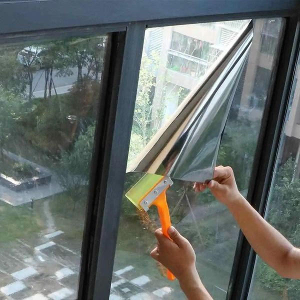 Дзеркальна сонцезахисна плівка на вікна самоклеюча 90*200см Mak442 фото
