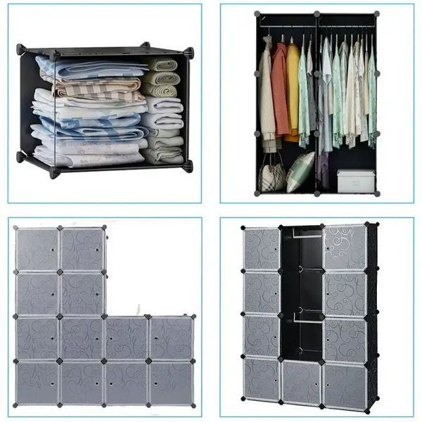 Пластикова складана шафа Storage Cube Cabinet 12 секцій AZ-1093 фото