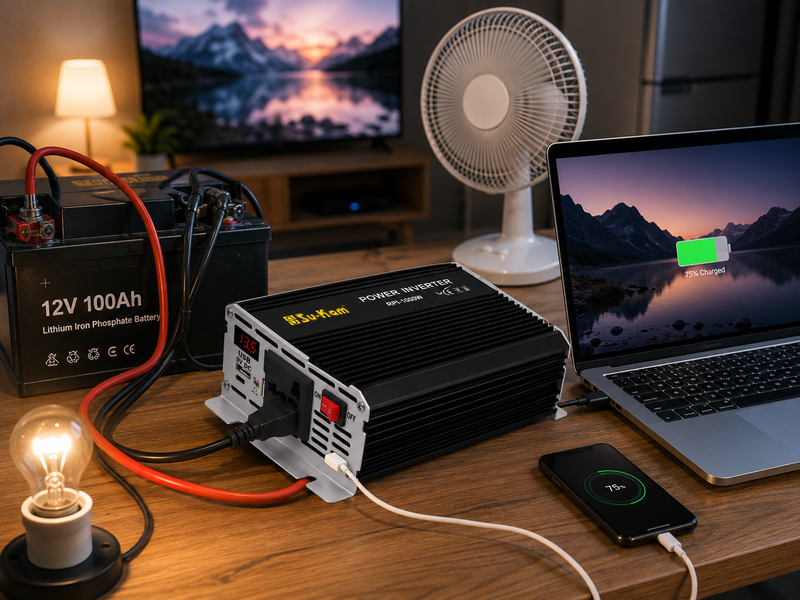 Перетворювач AC/DC RPI 1000W SU-KAM / Інвертор з вольтметром / Перетворювач напруги 12-220 В sp10485 фото