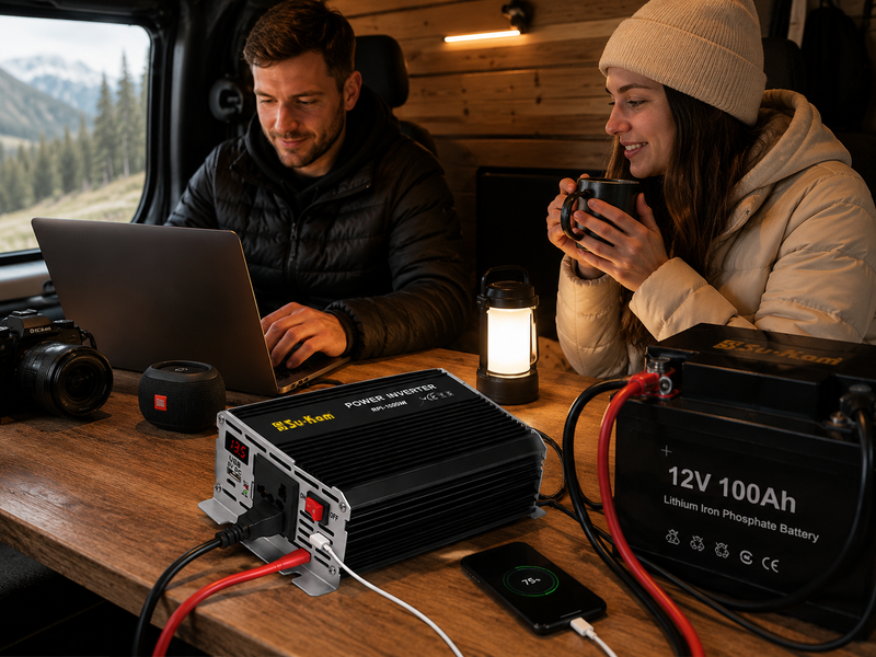 Перетворювач AC/DC RPI 1000W SU-KAM / Інвертор з вольтметром / Перетворювач напруги 12-220 В sp10485 фото