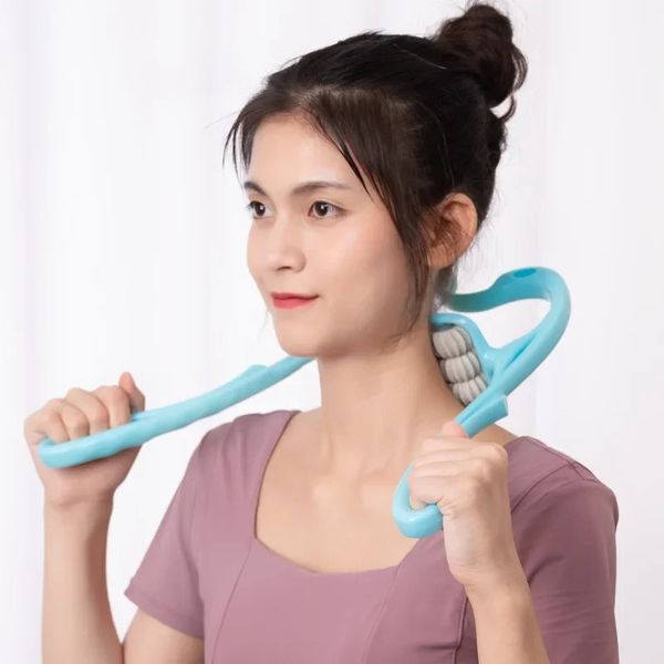 Ручний роликовий масажер для шиї Neck Stretcher з рельєфними роликами, що обертаються 360&deg; 2124499 фото