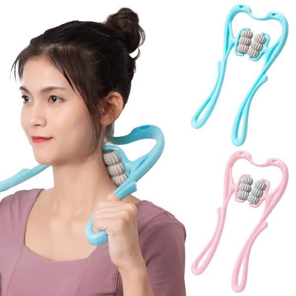 Ручний роликовий масажер для шиї Neck Stretcher з рельєфними роликами, що обертаються 360&deg; 2124499 фото