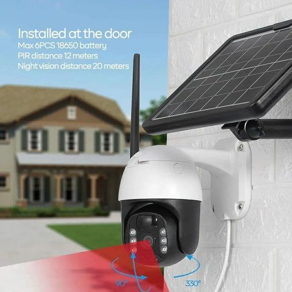 Поворотна вулична IP Solar камера PTZ відеоспостереження із сонячною панеллю PTU65433 фото