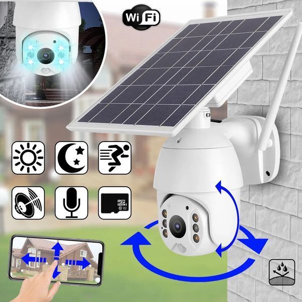 Поворотна вулична IP Solar камера PTZ відеоспостереження із сонячною панеллю PTU65433 фото