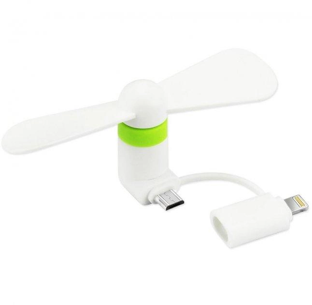 Міні вентилятор для телефону micro USB та Lightning 1711 фото