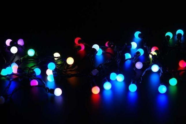 Гірлянда матова кулька 28LED 5м (флеш) 10мм, Новорічна бахрама, Світлодіодна гірлянда, Вулична гірлянда mu13829 фото