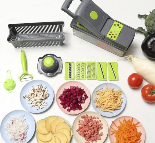 Багатофункціональна овочерізка Safe slice mandoline 16 в 1 m161 фото