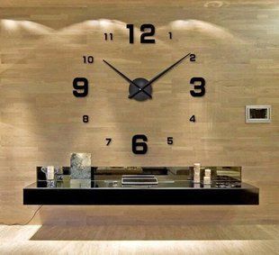 Настінний годинник 3D "DIY CLOCK" з цифрами від 60 до 120см Black pr212 фото