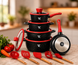 Чорний Набір посуду Top Kitchen TK00050L з мармуровим покриттям, 10 предметів + кухонне приладдя ТК050L/1 фото 1
