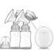 Електричний подвійний масажний молоковідсмоктувач Kinder Goods в комплекті з 2 пляшками для молока + соска, USB RH228 фото 8