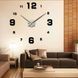 Настінний годинник 3D "DIY CLOCK" з цифрами від 60 до 120см Black pr212 фото 5