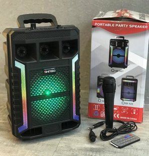 Портативна колонка Kimiso QS-627 з мікрофоном та світломузикою G857 фото