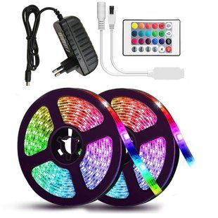 Стрічка світлодіодна RGB 5050 5м з пультом для підсвічування телевізора, монітора, меблів від USB M5050 фото