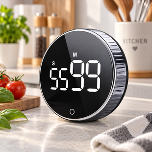 Цифровой кухонный таймер с магнитной крепью / Таймер с LED-экраном, 3 уровнями громкости и функцией обратного, прямого отсчета AsAD-2737 фото