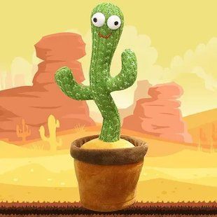 Кактус що танцює, світло-музична іграшка , Dancing Cactus TikTok кактус у вазоні 34 см 2195520158 фото