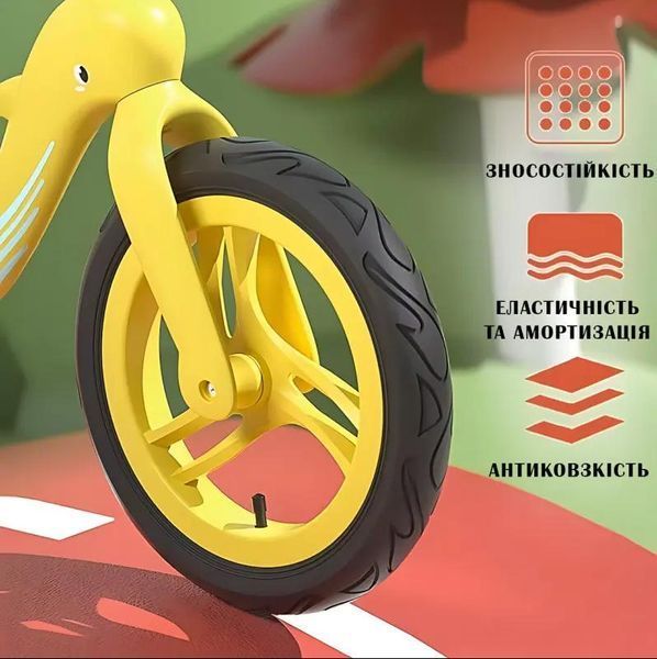 Велобіг з дельфіном, складаний беговел від 2 до 5 років, надувні колеса 12", навантаження до 40 кг, ВА03 4 кг VEN-F001 фото